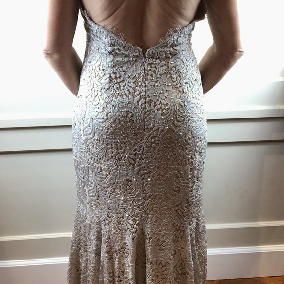 Luxury Jovani Silver Dress Long - Picture 11 of 16